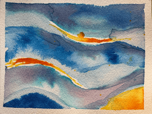 wave blue purple orange